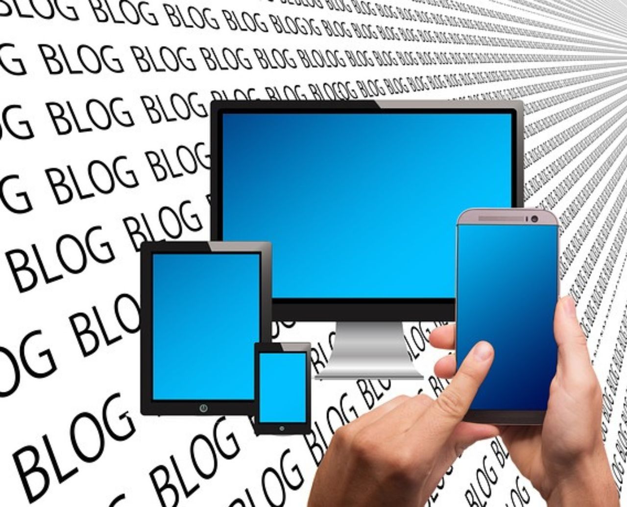 blog and seo services image that shows the word blog and different screen sizes